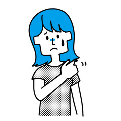 肩こりがひどい女性のイラスト
