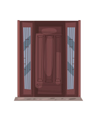 front brown door