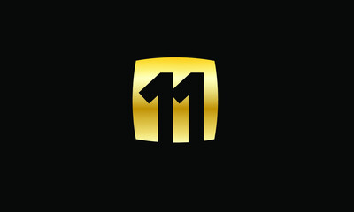 11 Number Gold Modern Logo