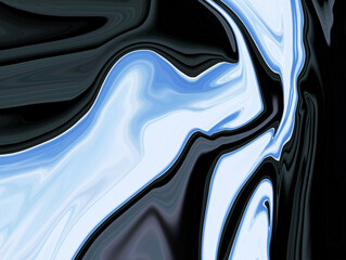 Black blue luxury Psychedelic liquid marble fluid abstract art background design. Trendy liquid marble style. Ideal for web, advertisement, prints, wallpapers.