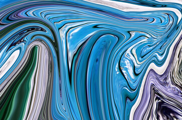 Blue Psychedelic liquid marble fluid abstract art background design. Luxury Trendy liquid marble style. Ideal for web, advertisement, prints, wallpapers.