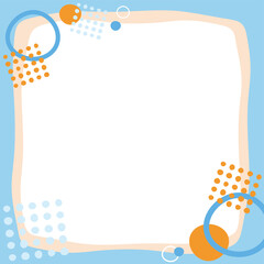 丸・幾何学模様のフレーム　ブルー系