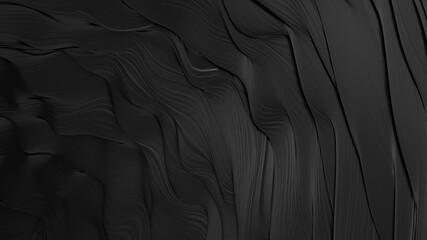 Abstract black background. Smooth black wave. Black Liquid lava. Dark luxury texture.