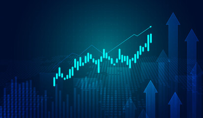 Stock market investment trading graph in graphic concept suitable for financial investment or Economic trends business idea. Vector design