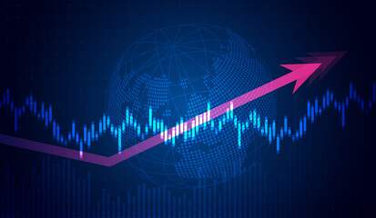 Naklejka premium Stock market investment trading graph in graphic concept suitable for financial investment or Economic trends business idea. Vector design