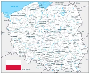 Poland Detail Map White Color © Iryna