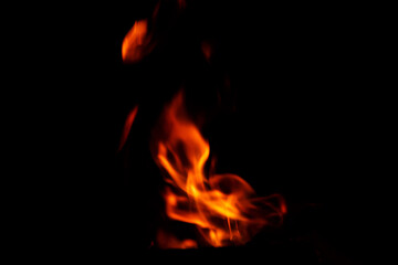 Natural flames on a radical black background. Ready for use with Adobe Photoshop in screen mode.