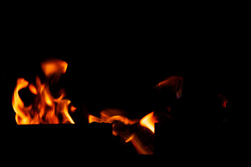 Natural flames on a radical black background. Ready for use with Adobe Photoshop in screen mode.