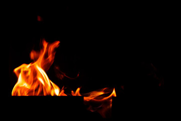 Natural flames on a radical black background. Ready for use with Adobe Photoshop in screen mode.