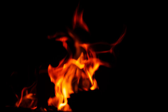 Natural flames on a radical black background. Ready for use with Adobe Photoshop in screen mode.