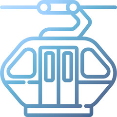 cable car cabin gradient icon