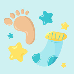 baby set for a newborn boy - sock and leg