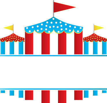 Fair Logo with Striped Tents Blank Template