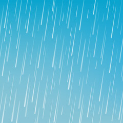 Rain drops isolated on blue background.