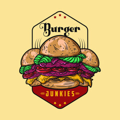 RETRO VINTAGE LOGO FOR BURGER BAR
