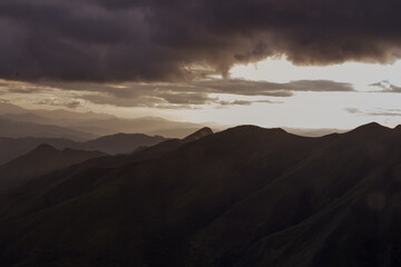 stormy clouds over the mountains