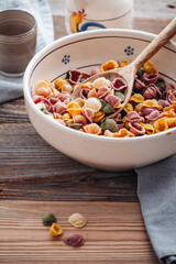 Hand made Orecchiette pasta with natural flavors