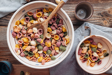 Hand made Orecchiette pasta with natural flavors