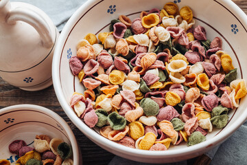 Hand made Orecchiette pasta with natural flavors