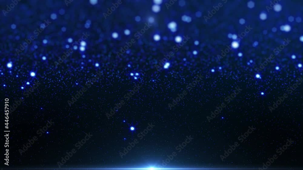 Poster Blue Particle Smooth Floating Flickering Falling 4K Seamless Loop DOF Infographic Background