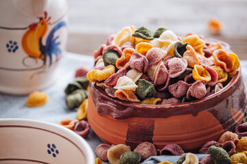 Hand made Orecchiette pasta with natural flavors