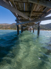 pier in the sea in corfu greece