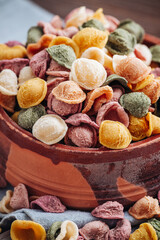 Hand made Orecchiette pasta with natural flavors