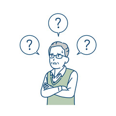 高齢者 年配 男女 肺炎 喘息 呼吸が苦しい イラスト素材 60 S Wall Mural 60 Senryu