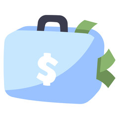suitcase money icon