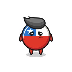 the lazy gesture of chile flag badge cartoon character