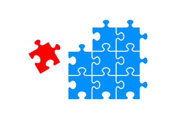 Puzzle icon on white background. Vector illustration