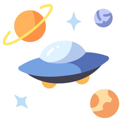 UFO in universe icon