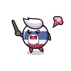 cute thailand flag badge grandpa is getting angry