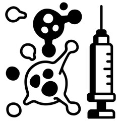 syringe and virus icon