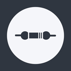Resistor icon in style flat