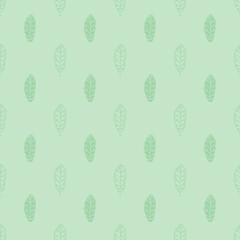 greeen autumn leaves seamless pattern