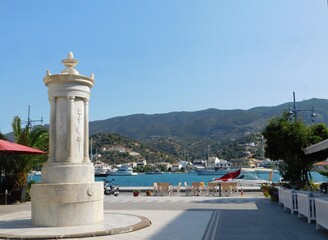 A small square in the town of the island of Poros, Greece