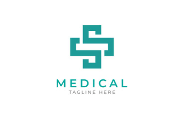 Fototapeta premium Initial SS Cross Medical Logo Isnpiration