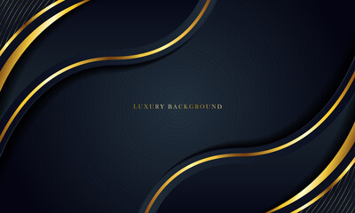 Luxury Dark Blue Background With a golden color combination, perfect for templates, brochures, business cards, banners or wallpapers. elegant design.