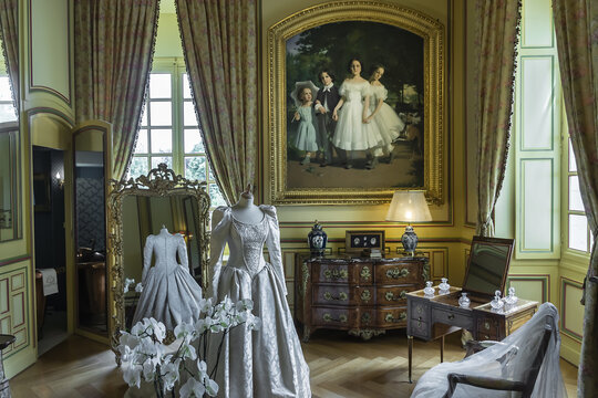 Interior of Cheverny Castle. Cheverny located between Blois and Chambord and a few kilometers below Cheverny village, UNESCO World Heritage Site. CHEVERNY, FRANCE. June 10, 2015.