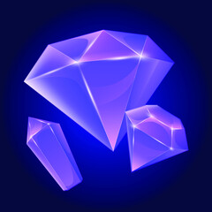 Cartoon crystal collection for game