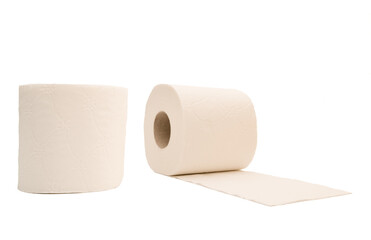 White Toilet Paper Roll Isolated Background 