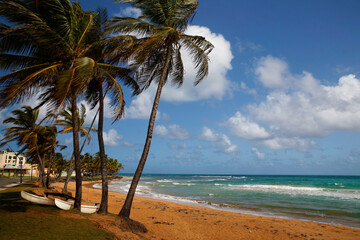 Beautiful tropical beach in Luquillo, Puerto Rico
