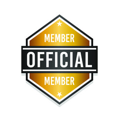Official Member Badge Icon Seal. Illustration Vector Stamp Design. Vintage Retro Style Insignia.