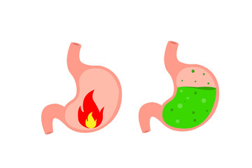 Unhealthy stomach concept.
