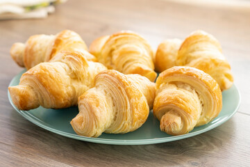 homemade freshly baked croissants
food concept