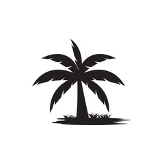 Palm Tree Beach Silhouette for Hotel Restaurant Vacation Holiday Travel logo design