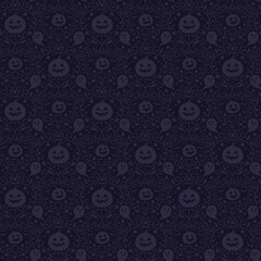  	ハロウィンのエレガントな壁紙のイラスト_ダマスク柄_シームレスパターン