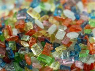 Colored sugar or colored granulated sugar.