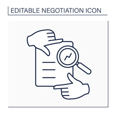 Fototapeta premium Framing line icon. Social issue. Focusing attention on one aspect of offer. Negotiation concept. Isolated vector illustration. Editable stroke